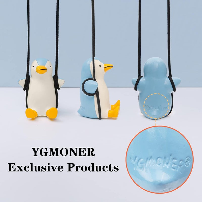 YGMONER إكسسوارات مرآة الرؤية الخلفية للسيارة على شكل بطريق متأرجح لطيف، زينة داخلية مضحكة للسيارة، هدايا للنساء والرجال (بطريق) - Image 5
